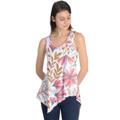 Flowers Pattern Seamless Floral Floral Pattern Sleeveless Tunic