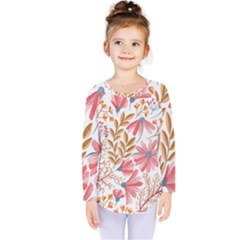 Flowers Pattern Seamless Floral Floral Pattern Kids  Long Sleeve Tee