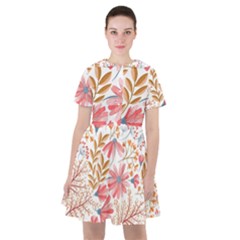 Flowers Pattern Seamless Floral Floral Pattern Sailor Dress