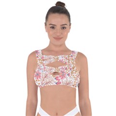 Flowers Pattern Seamless Floral Floral Pattern Bandaged Up Bikini Top