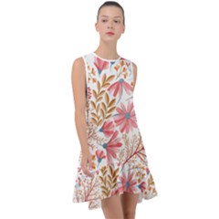 Flowers Pattern Seamless Floral Floral Pattern Frill Swing Dress