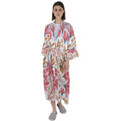 Flowers Pattern Seamless Floral Floral Pattern Maxi Satin Kimono