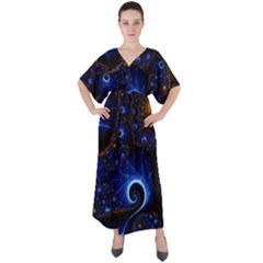 Abstract Design Art Pattern Wallpaper Shape Decoration V-neck Boho Style Maxi Dress by danenraven