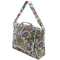 Flowers Pattern Texture White Background Design Floral Box Up Messenger Bag