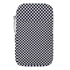 Black And White Checkerboard Background Board Checker Waist Pouch (small) by Cowasu