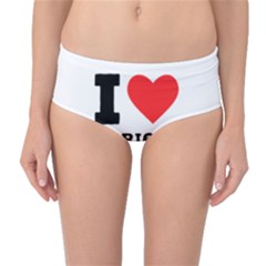 I Love Apricot  Mid-waist Bikini Bottoms