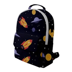 Cosmos Rockets Spaceships Ufos Flap Pocket Backpack (large) by Cowasu