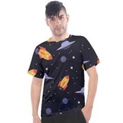 Cosmos Rockets Spaceships Ufos Men s Sport Top by Cowasu