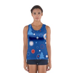 Christmas Pattern Tree Design Sport Tank Top  by Cowasu