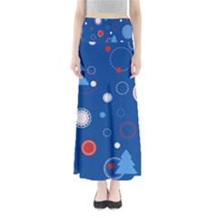 Christmas Pattern Tree Design Full Length Maxi Skirt by Cowasu