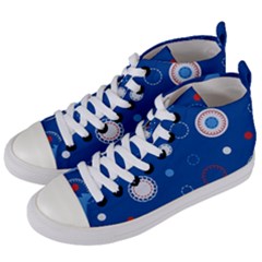 Christmas Pattern Tree Design Women s Mid-top Canvas Sneakers