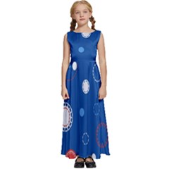 Christmas Pattern Tree Design Kids  Satin Sleeveless Maxi Dress by Cowasu