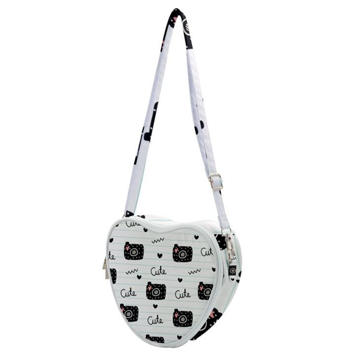 Cute Cameras Doodles Hand Drawn Heart Shoulder Bag