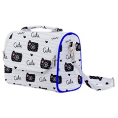 Cute Cameras Doodles Hand Drawn Satchel Shoulder Bag by Cowasu