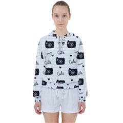 Cute Cameras Doodles Hand Drawn Women s Tie Up Sweat by Cowasu