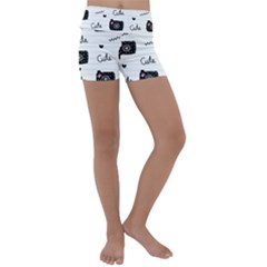 Cute Cameras Doodles Hand Drawn Kids  Lightweight Velour Yoga Shorts