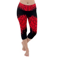 Heart Brain Mind Psychology Doubt Lightweight Velour Capri Yoga Leggings