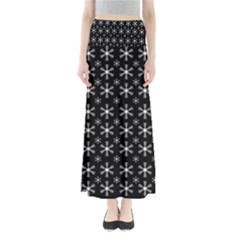Snowflakes Background Pattern Full Length Maxi Skirt by Cowasu