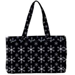 Snowflakes Background Pattern Canvas Work Bag by Cowasu