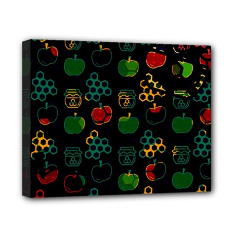 Apples Honey Honeycombs Pattern Canvas 10  X 8  (stretched) by Cowasu