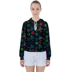 Apples Honey Honeycombs Pattern Women s Tie Up Sweat by Cowasu