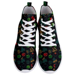 Apples Honey Honeycombs Pattern Men s Lightweight High Top Sneakers