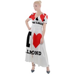 I Love Almond  Button Up Short Sleeve Maxi Dress by ilovewhateva