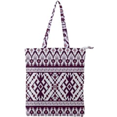 Illustration Ukrainian Folk Seamless Pattern Ornament Double Zip Up Tote Bag