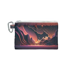 Fire Flame Burn Hot Heat Light Burning Orange Canvas Cosmetic Bag (small) by Cowasu