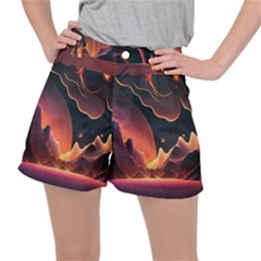 Fire Flame Burn Hot Heat Light Burning Orange Women s Ripstop Shorts by Cowasu
