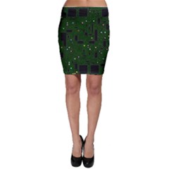 Circuit Board Conductor Tracks Bodycon Skirt by Cowasu