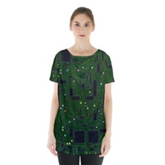 Circuit Board Conductor Tracks Skirt Hem Sports Top by Cowasu