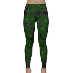 Circuit Board Conductor Tracks Lightweight Velour Classic Yoga Leggings by Cowasu