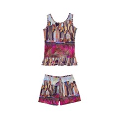 New York Skyline Manhattan City Kids  Boyleg Swimsuit