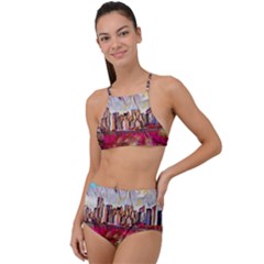 New York Skyline Manhattan City High Waist Tankini Set by Cowasu