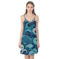 Waves Ocean Sea Abstract Whimsical Abstract Art Camis Nightgown  by Cowasu