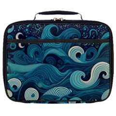 Waves Ocean Sea Abstract Whimsical Abstract Art Full Print Lunch Bag by Cowasu