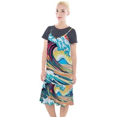 Ai Generated Waves Ocean Sea Tsunami Nautical Blue Sea (2) Camis Fishtail Dress