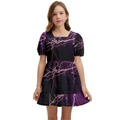 Storm Flashlight Space Nature Kids  Short Sleeve Dolly Dress by Cowasu