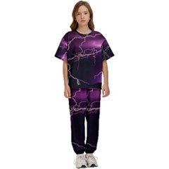 Storm Flashlight Space Nature Kids  Tee And Pants Sports Set by Cowasu