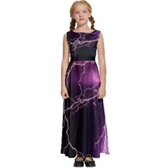 Storm Flashlight Space Nature Kids  Satin Sleeveless Maxi Dress by Cowasu