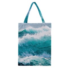 Ai Generated Waves Ocean Sea Tsunami Nautical Blue Sea Classic Tote Bag by Cowasu