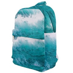 Ai Generated Waves Ocean Sea Tsunami Nautical Blue Sea Classic Backpack by Cowasu