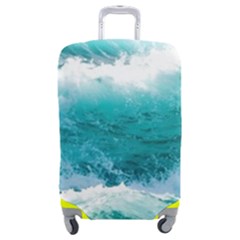 Ai Generated Waves Ocean Sea Tsunami Nautical Blue Sea Luggage Cover (medium) by Cowasu