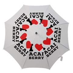 I Love Acai Berry Hook Handle Umbrellas (small) by ilovewhateva