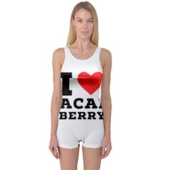 I love acai berry One Piece Boyleg Swimsuit