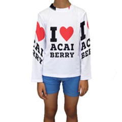 I love acai berry Kids  Long Sleeve Swimwear