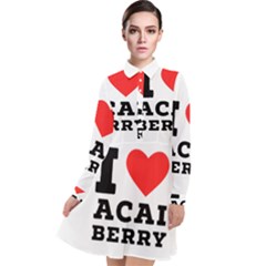 I love acai berry Long Sleeve Chiffon Shirt Dress