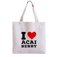 I love acai berry Zipper Grocery Tote Bag