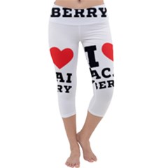 I Love Acai Berry Capri Yoga Leggings by ilovewhateva